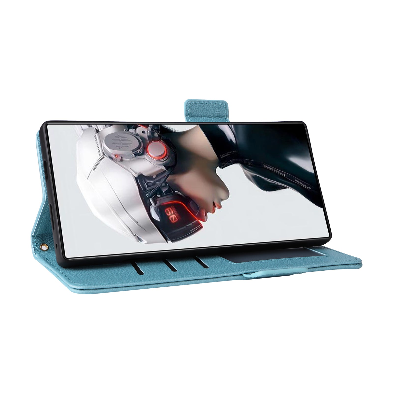 For ZTE nubia Red Magic 9 Pro 5G / 9 Pro+ 5G Phone Folio Case Litchi Texture Wallet Cover - Baby Blue For ZTE nubia Red Magic 9 Pro 5G / 9 Pro+ 5G Phone Folio Case Litchi Texture Wallet Cover - Baby Blue